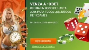 ¿Cómo funciona el bono venza a 1xbet?